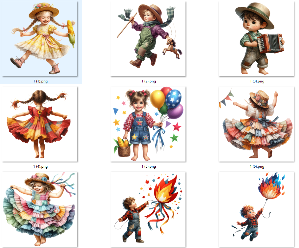 Kit Digital Festa Junina Vintage Arquivos em Png 2