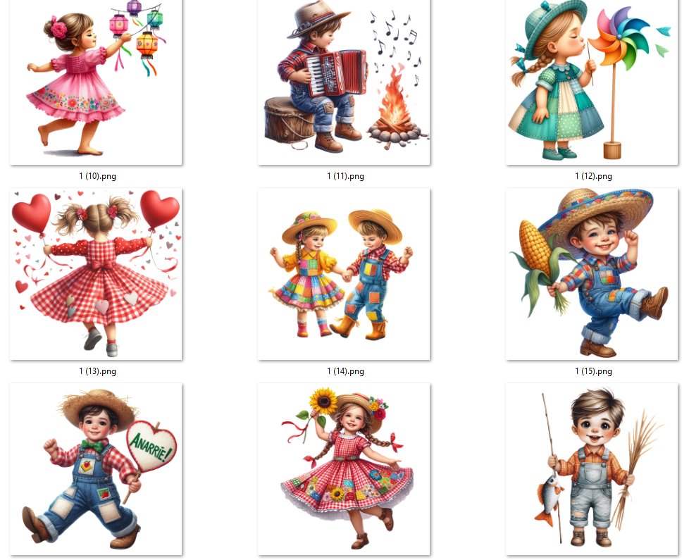 Kit Digital Festa Junina Vintage Arquivos em Png 3