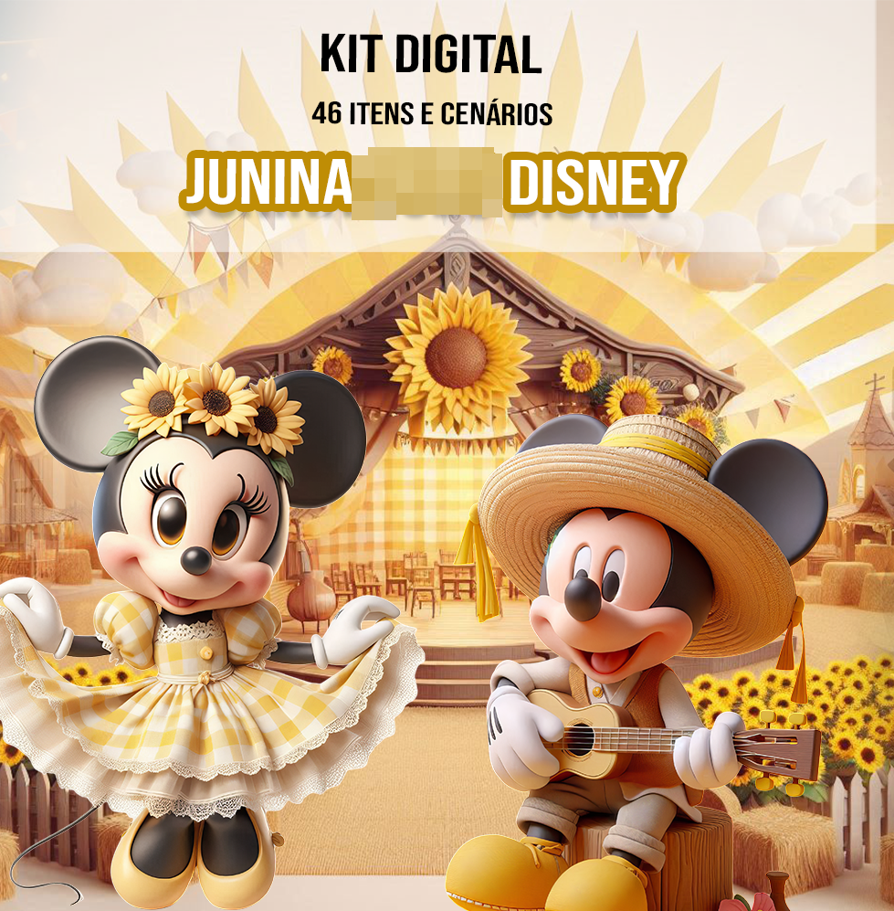 Kit Digital Festa Junina Disney Arquivos em Png 1
