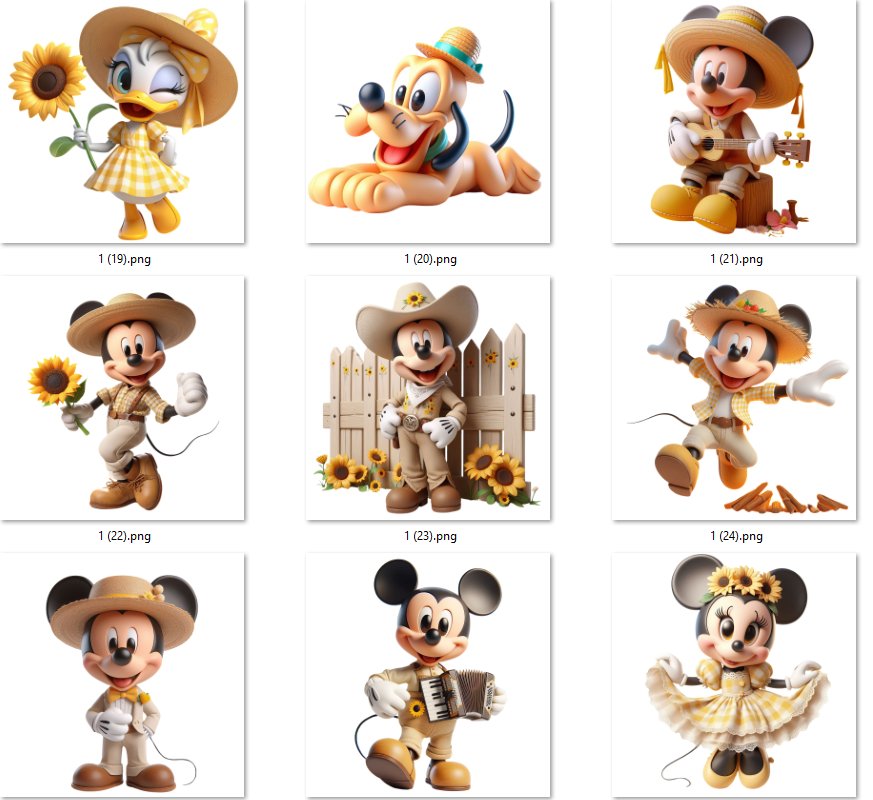 Kit Digital Festa Junina Disney Arquivos em Png 5