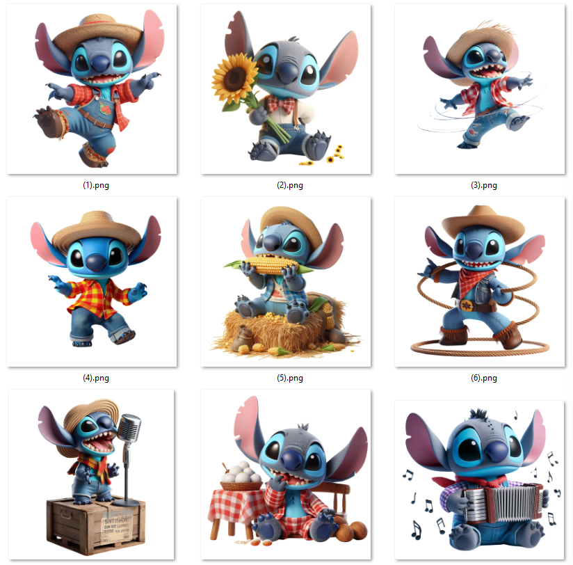 Kit Digital Festa Junina Stitch Arquivos em Png 2