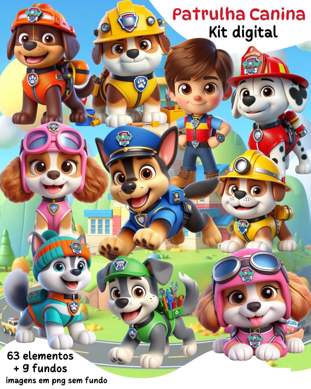 Kit Digital Patrulha Canina Arquivos em Png 1