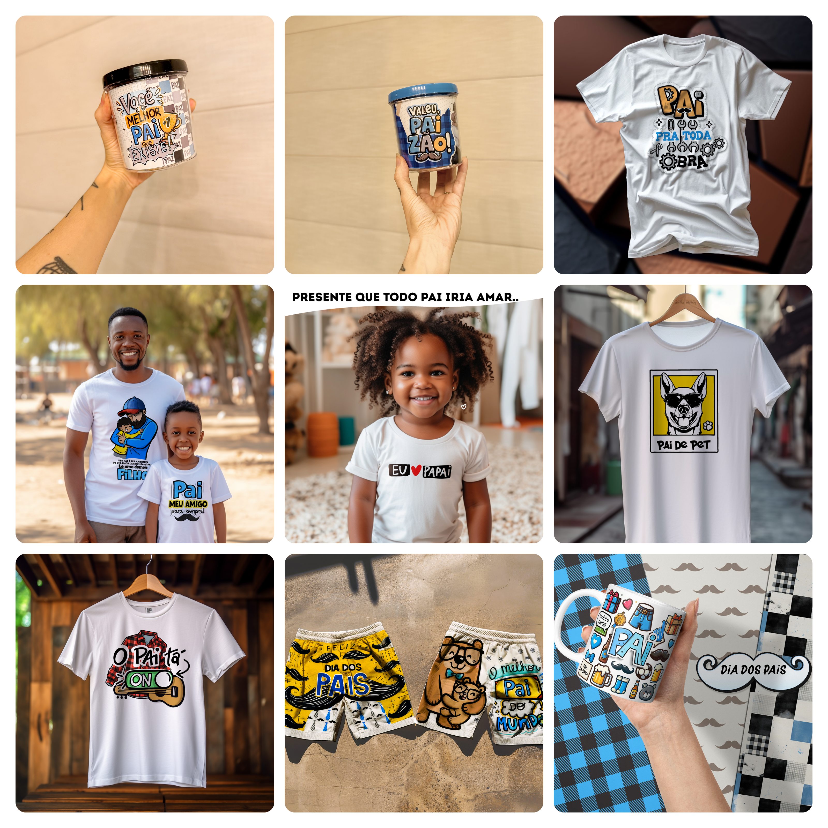 Kit Digital Dia dos Pais Completo Arquivos em Png  4