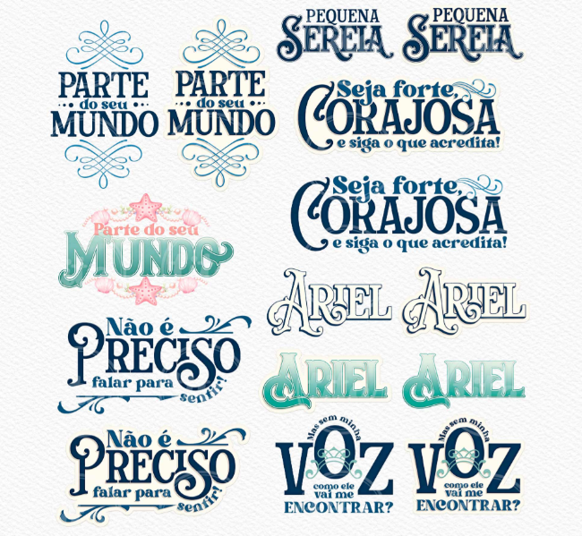 Kit Digital Princesas Era uma Vez Arquivos em Png 9