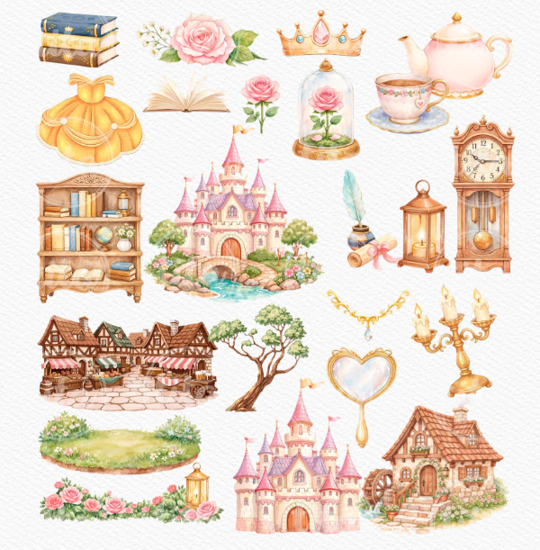 Kit Digital Princesas Era uma Vez Arquivos em Png 10