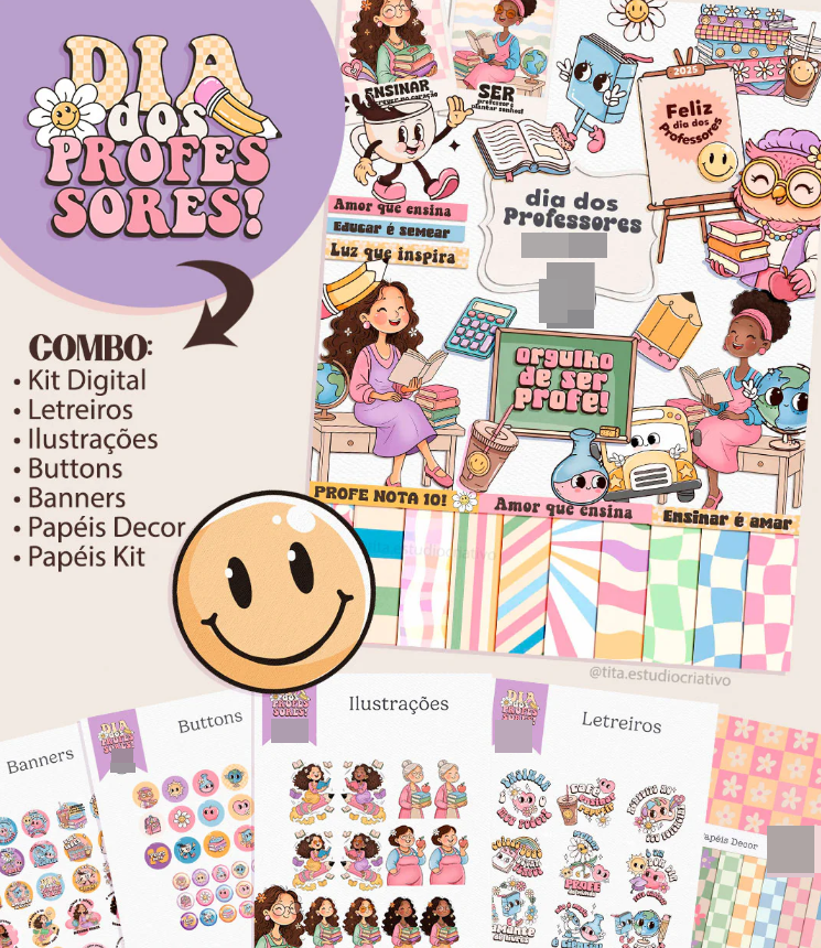 Kit Digital Dia dos Professores Arquivos em Png 1