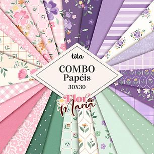 Kit Digital Combo Flor de Maria + Encadernação Arquivos em Png 