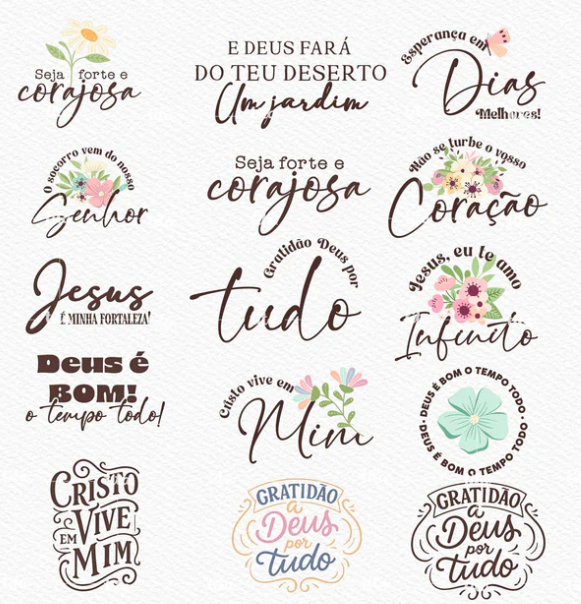 Kit Digital Tempo de Fé Aquarelado Arquivos em Png  3