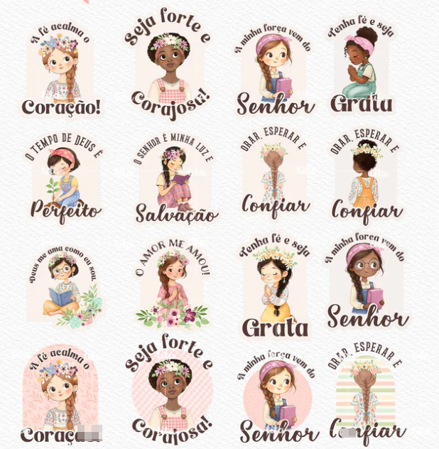 Kit Digital Tempo de Fé Aquarelado Arquivos em Png  4