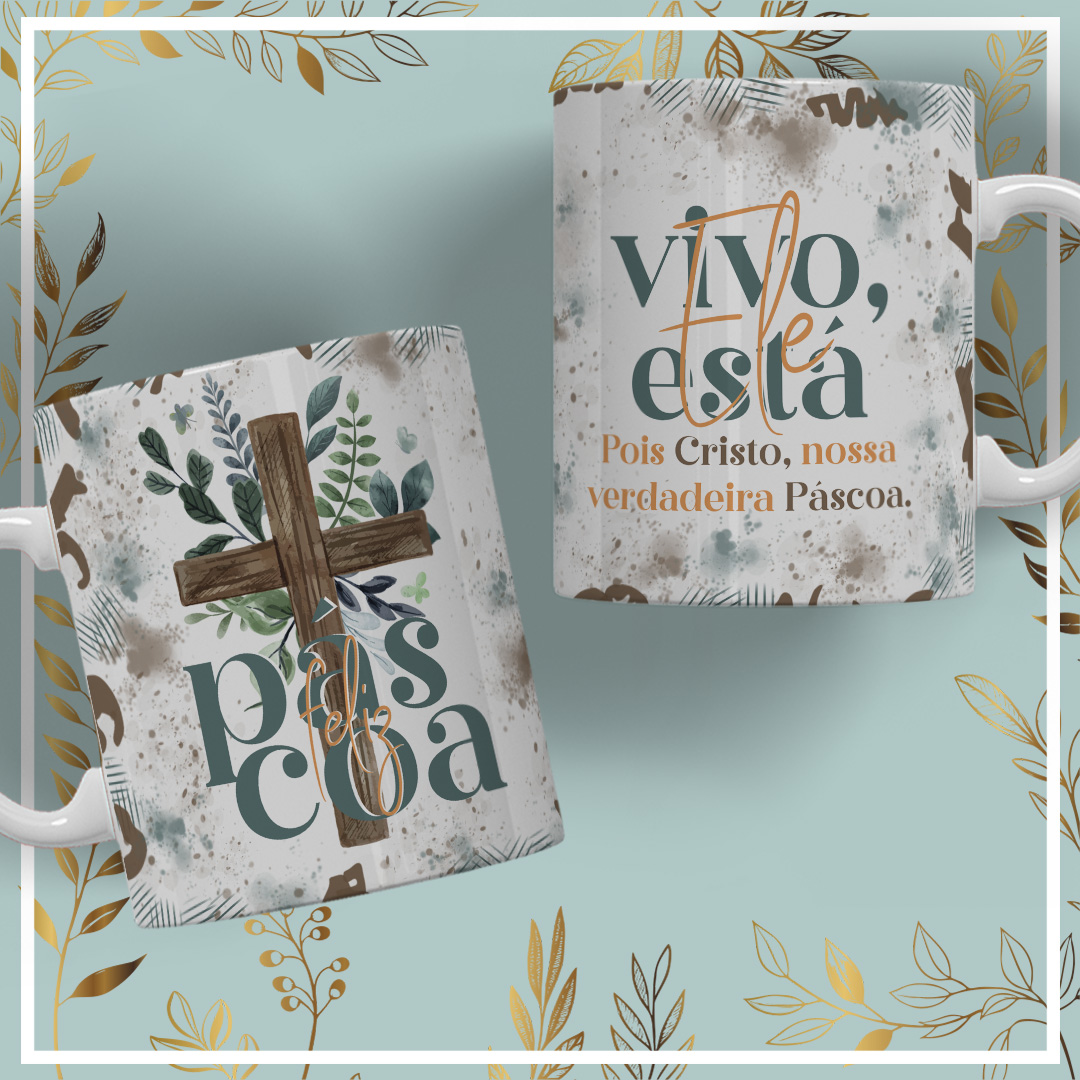 11 Artes para Caneca Páscoa Arquivo Editável 2