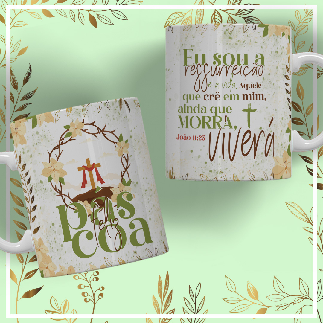 11 Artes para Caneca Páscoa Arquivo Editável 9