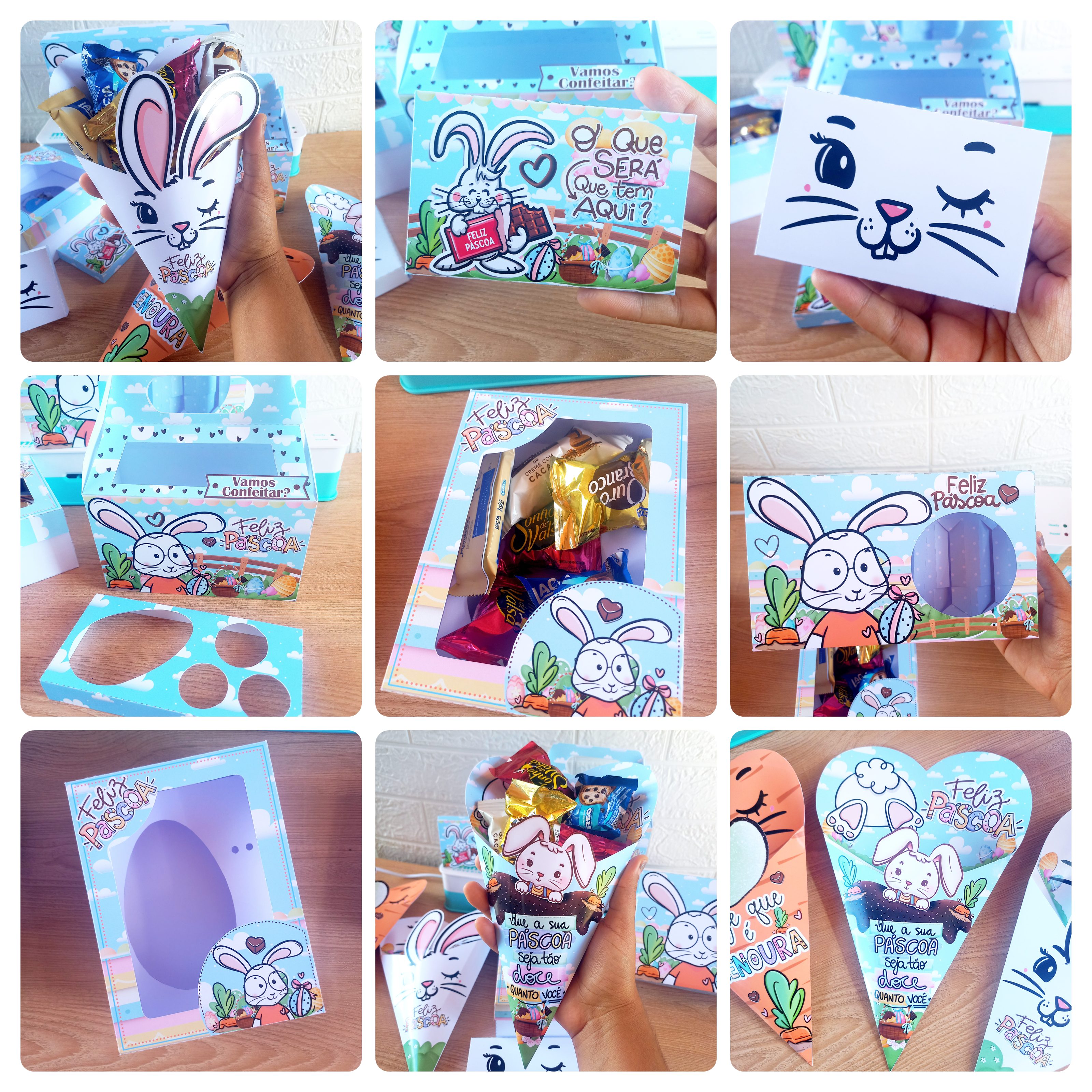 Arquivos prontos 3 EM 1 Páscoa Coelho Mimos Arquivo em Pdf  1
