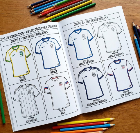 Arquivo Livro de Colorir Futebol 2026 Seleção + Times em pdf  2