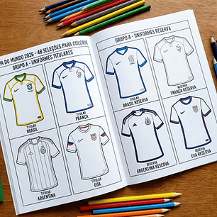 Arquivo Livro de Colorir Futebol 2026 Seleção + Times em pdf 
