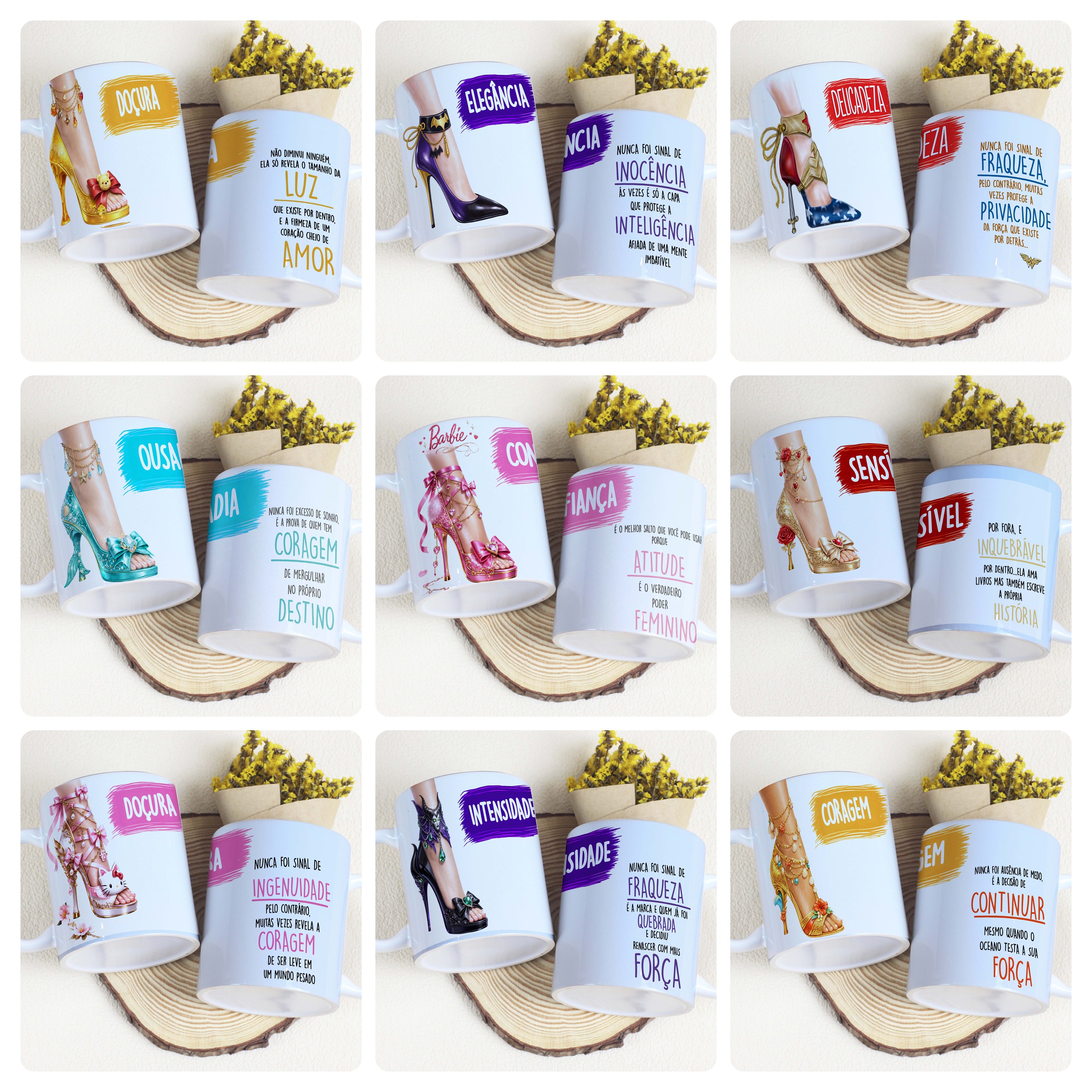 20 Artes para Caneca e Camisa Salto Alto Frases Motivacionais Princesas Arquivos Editáveis  2