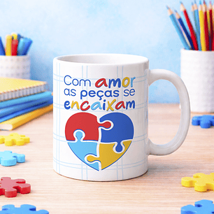 20 Artes para Caneca Autismo Arquivo Editável
