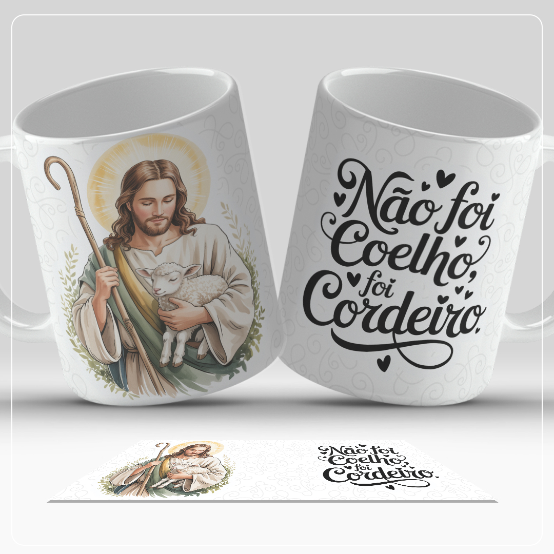 12 Artes para Caneca Páscoa Cristã Arquivo em Jpg  1