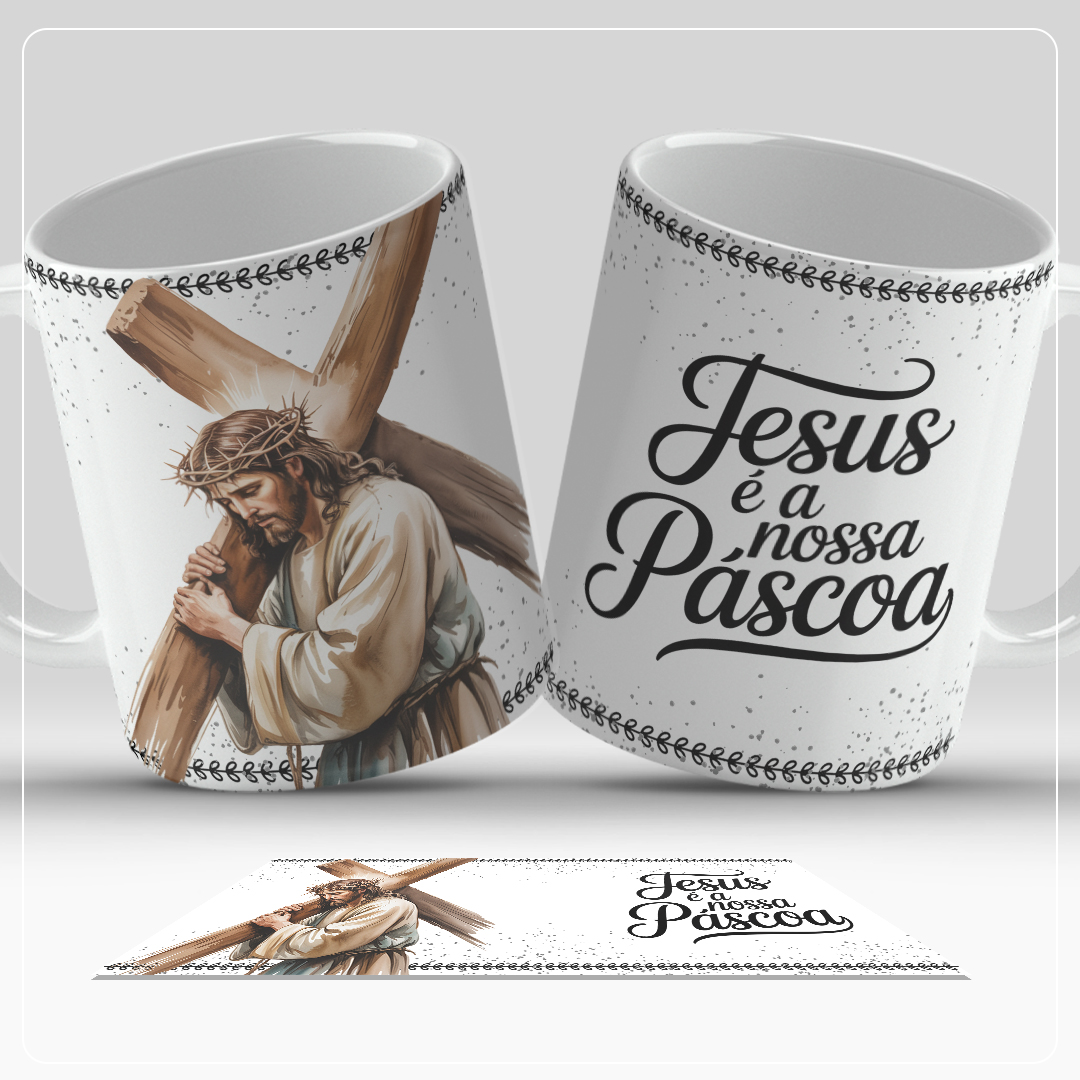 12 Artes para Caneca Páscoa Cristã Arquivo em Jpg  10