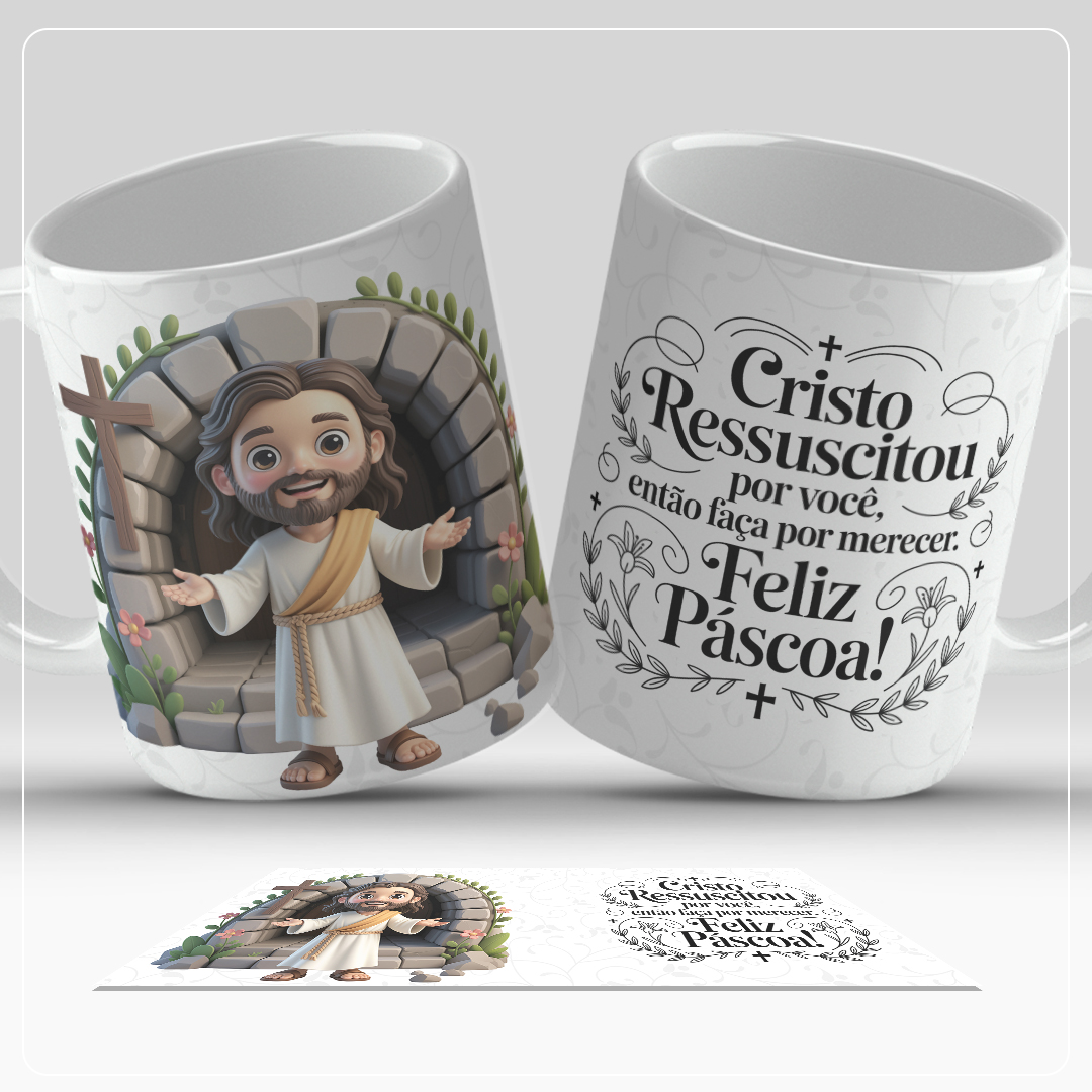 12 Artes para Caneca Páscoa Cristã Arquivo em Jpg  13