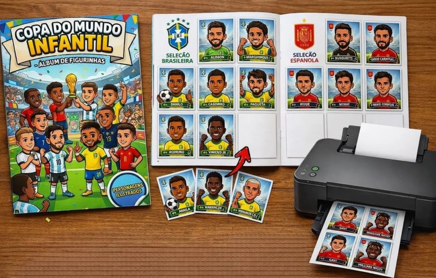 Arquivo Livro Album Infantil Copa do Mundo Kids 2026 Arquivo em Pdf 1