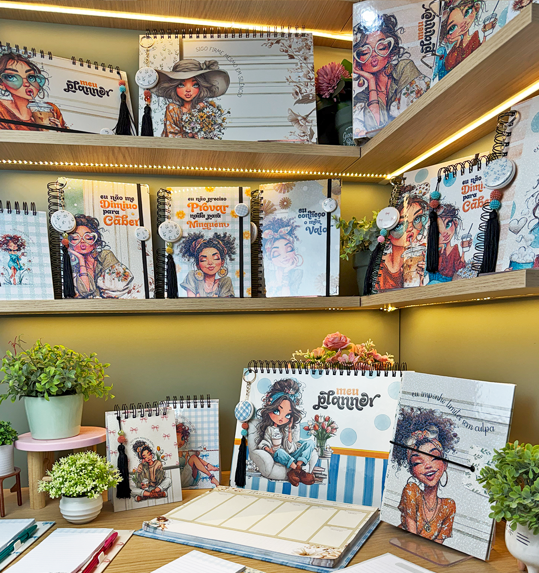 Arquivo encadernação Mulher Planner e Bloquinho Arquivo em Pdf 1