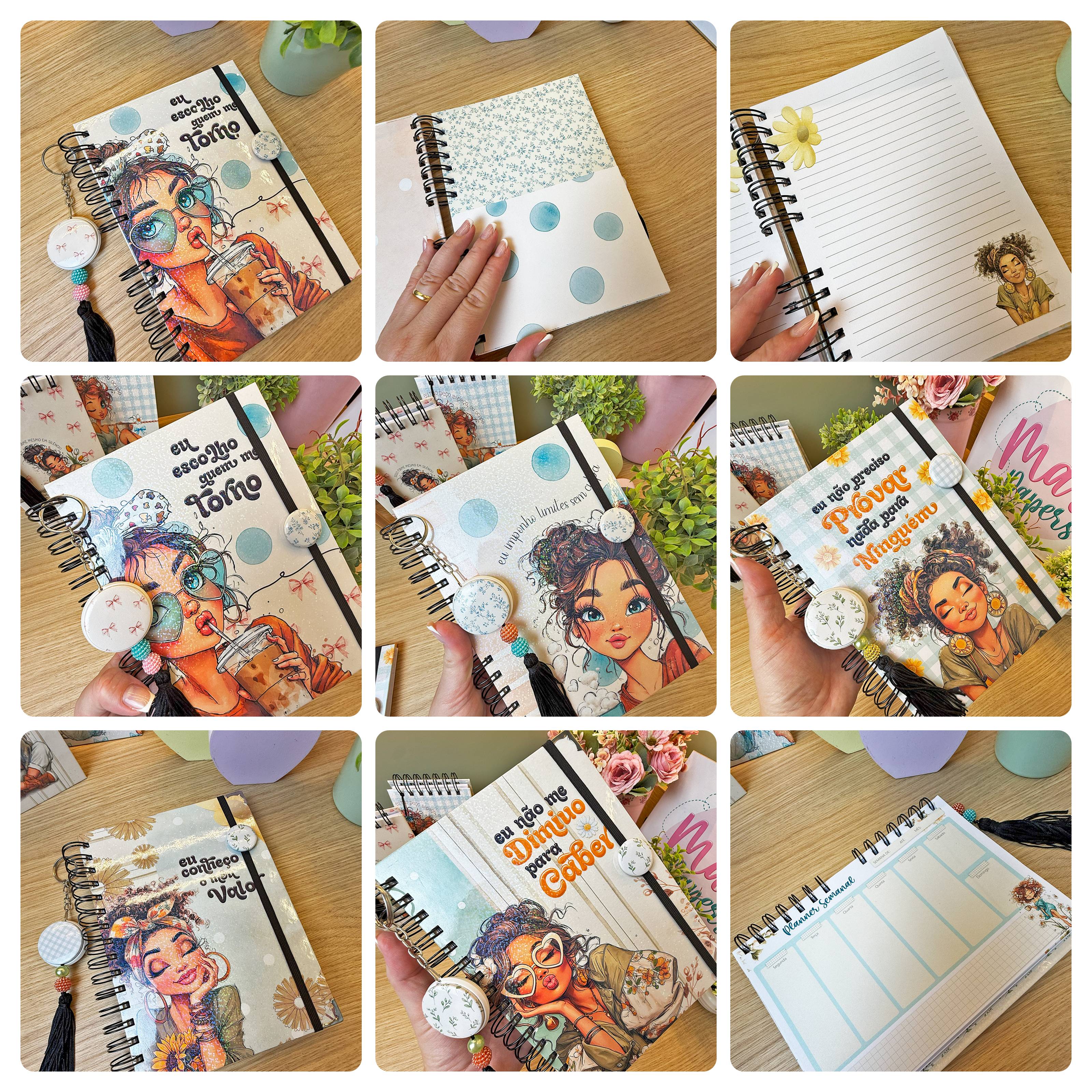 Arquivo encadernação Mulher Planner e Bloquinho Arquivo em Pdf 3