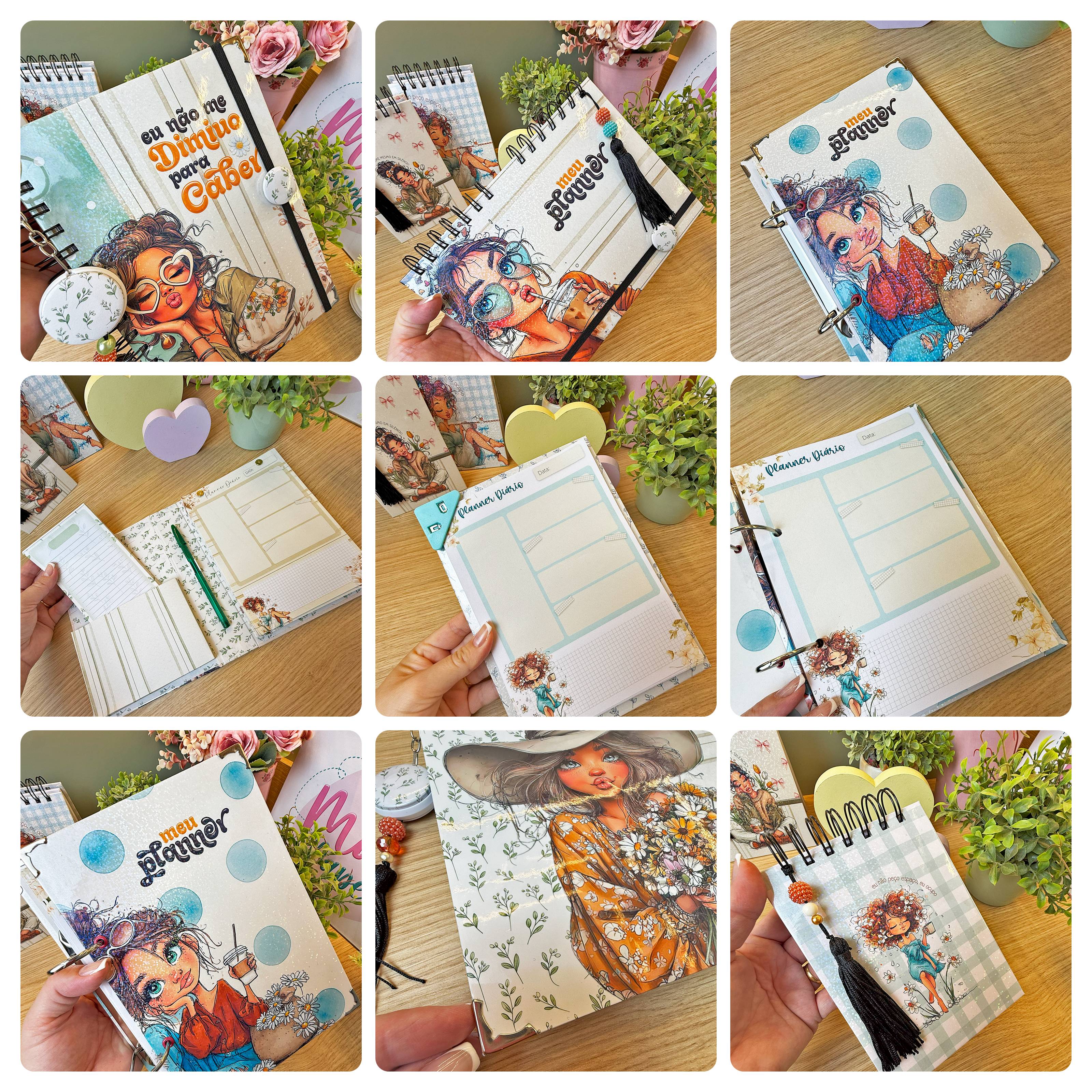 Arquivo encadernação Mulher Planner e Bloquinho Arquivo em Pdf 4