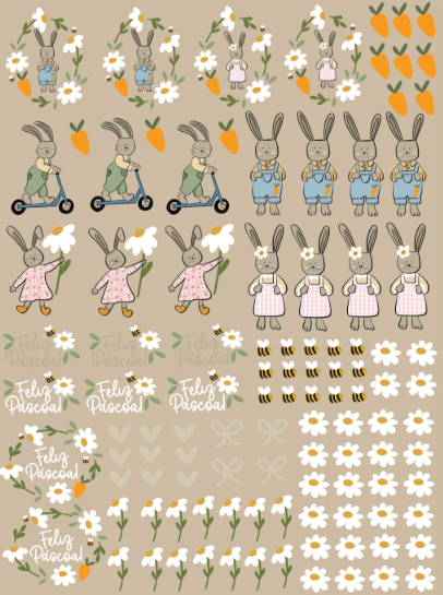 Arquivo para Dtf Artes Páscoa Biscoitos e Margaridas em Pdf  1