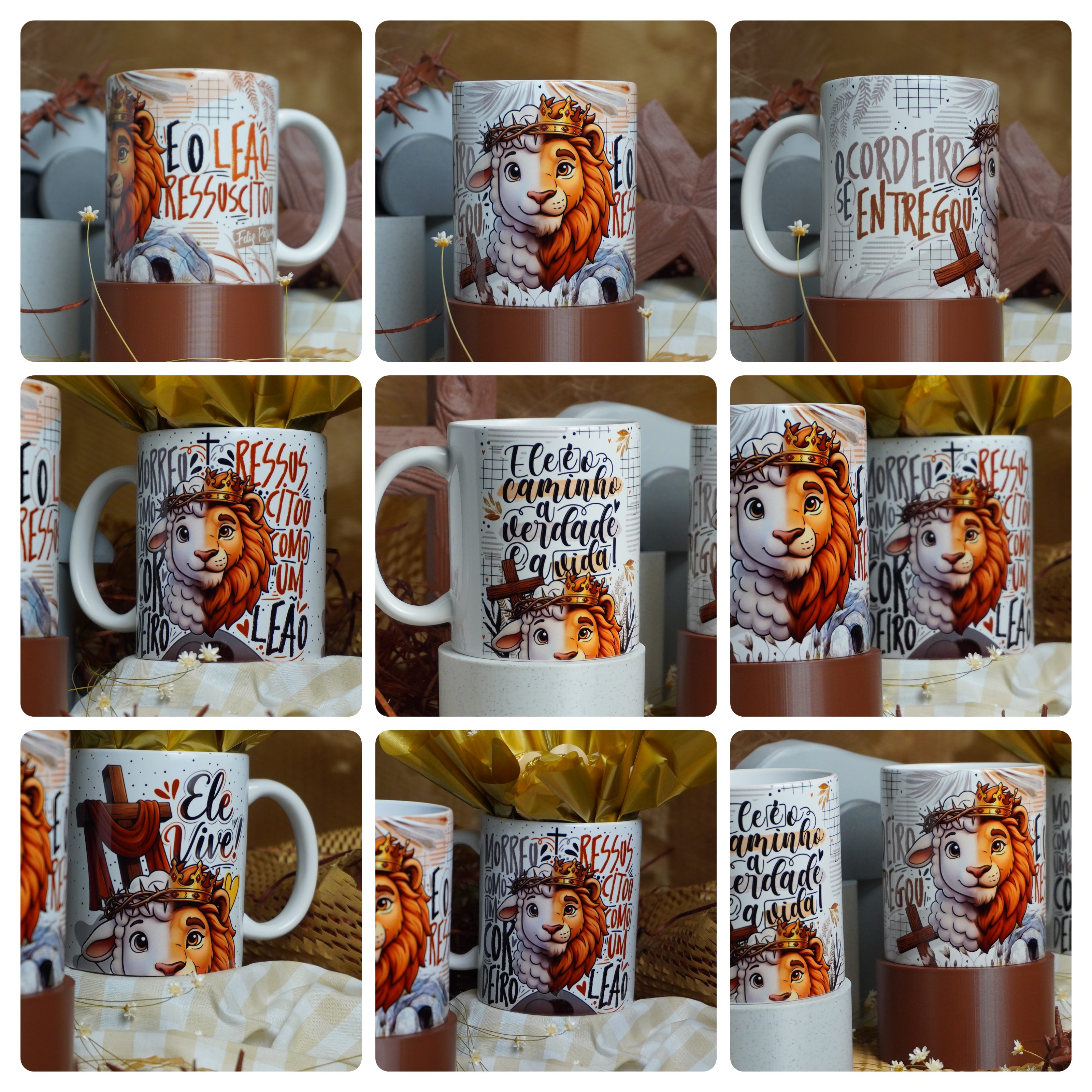 19 Artes para Caneca Páscoa Cristã Arquivo em Png 2