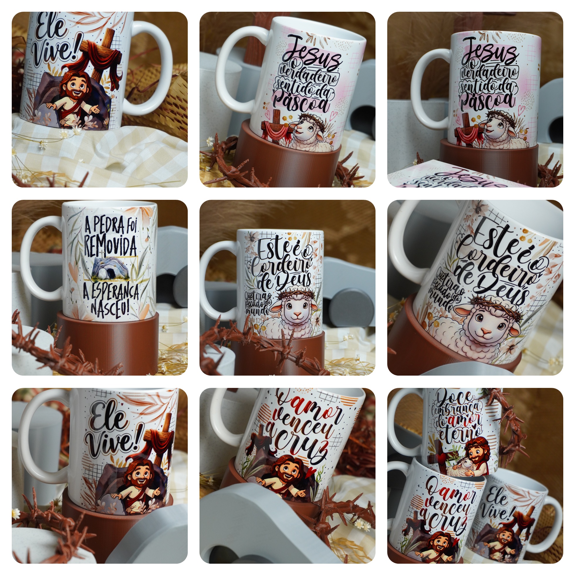 19 Artes para Caneca Páscoa Cristã Arquivo em Png 5