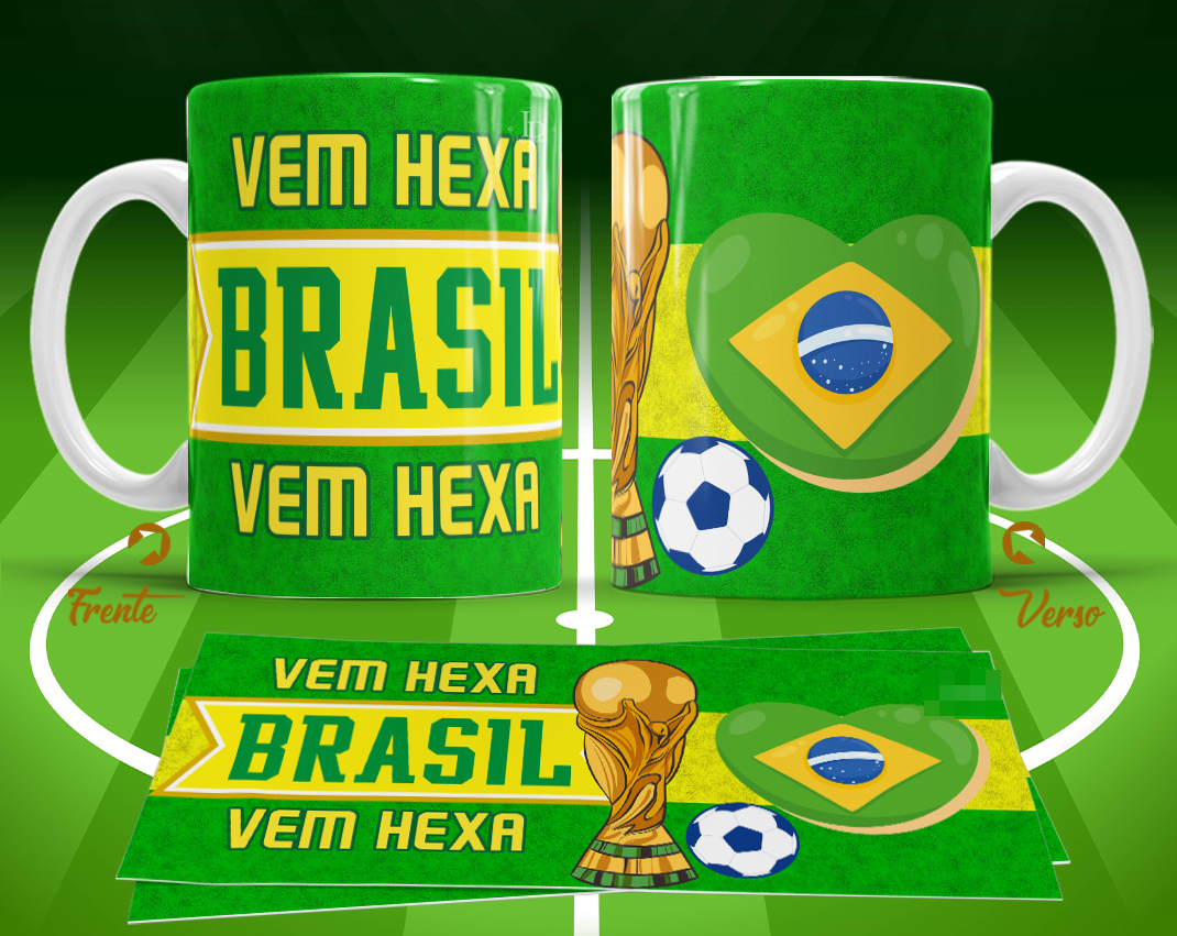 11 Artes para Caneca Copa do Mundo 2026 Brasil Futebol Arquivo Editável  9