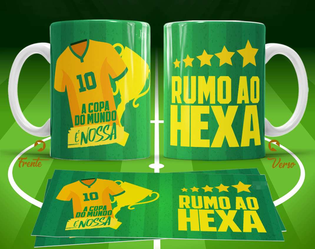11 Artes para Caneca Copa do Mundo 2026 Brasil Futebol Arquivo Editável  10