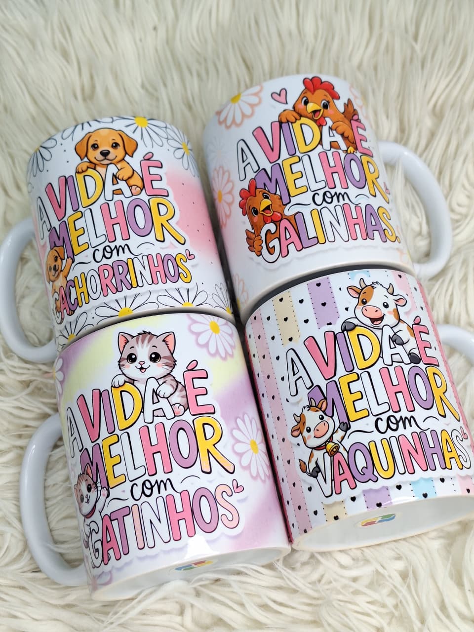 4 Artes para Caneca Animais Frases Fofinhas em png  1