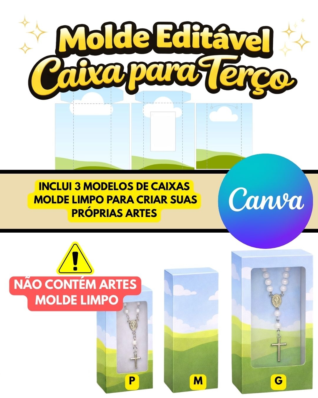 Arquivo Caixinha Terço Molde Caixa Editavel  1