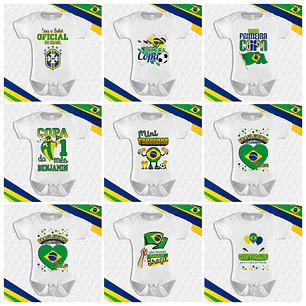 90 Artes para Camisa Body e Caneca Copa do Mundo 2026 Brasil Arquivo Editável/Png