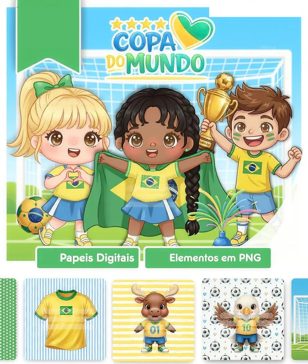 Kit digital Copa do Mundo Brasil 2026 Futebol Arquivo em Png  1