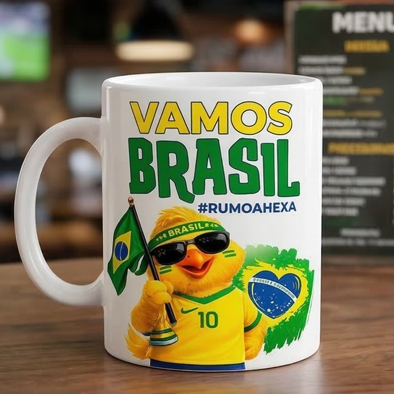 Kit Digital Copa do Mundo 2026 Brasil PNG para Sublimação em Canecas (Tema Hexa) 9