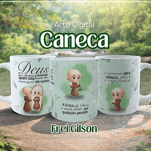 Arte para Caneca Deus, Graça, Conversão Frei Gilson em Png