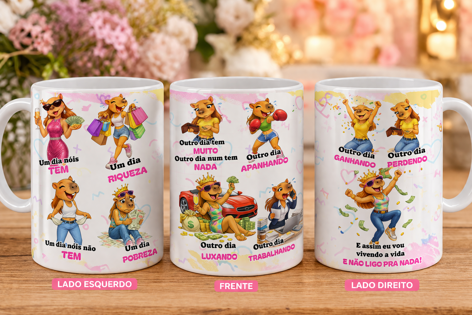 2 Artes para Caneca Um Dia Nós Tem em Png 4