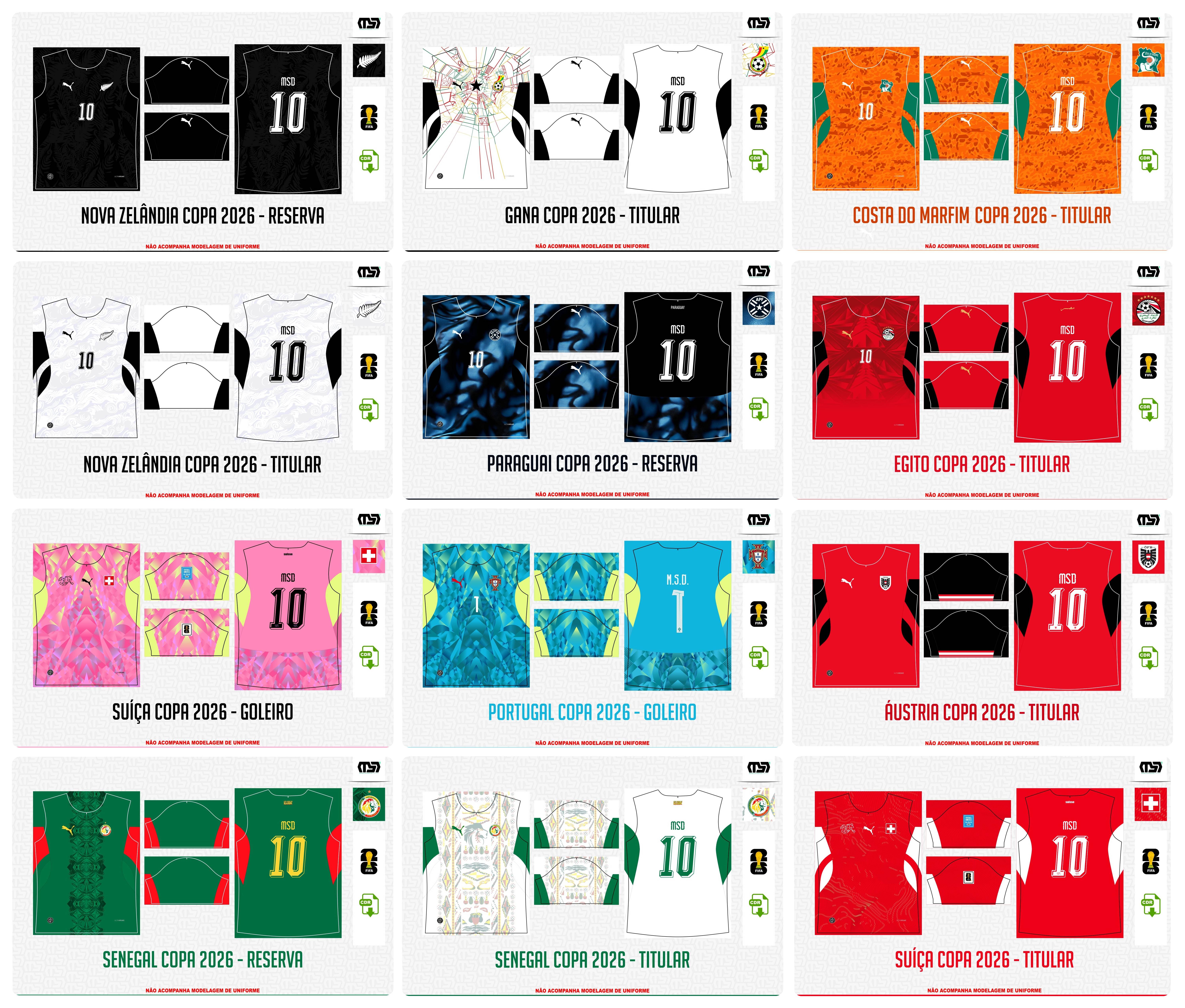 Pacote completo Estampas Copa Do Mundo 2026 em Vetor  4