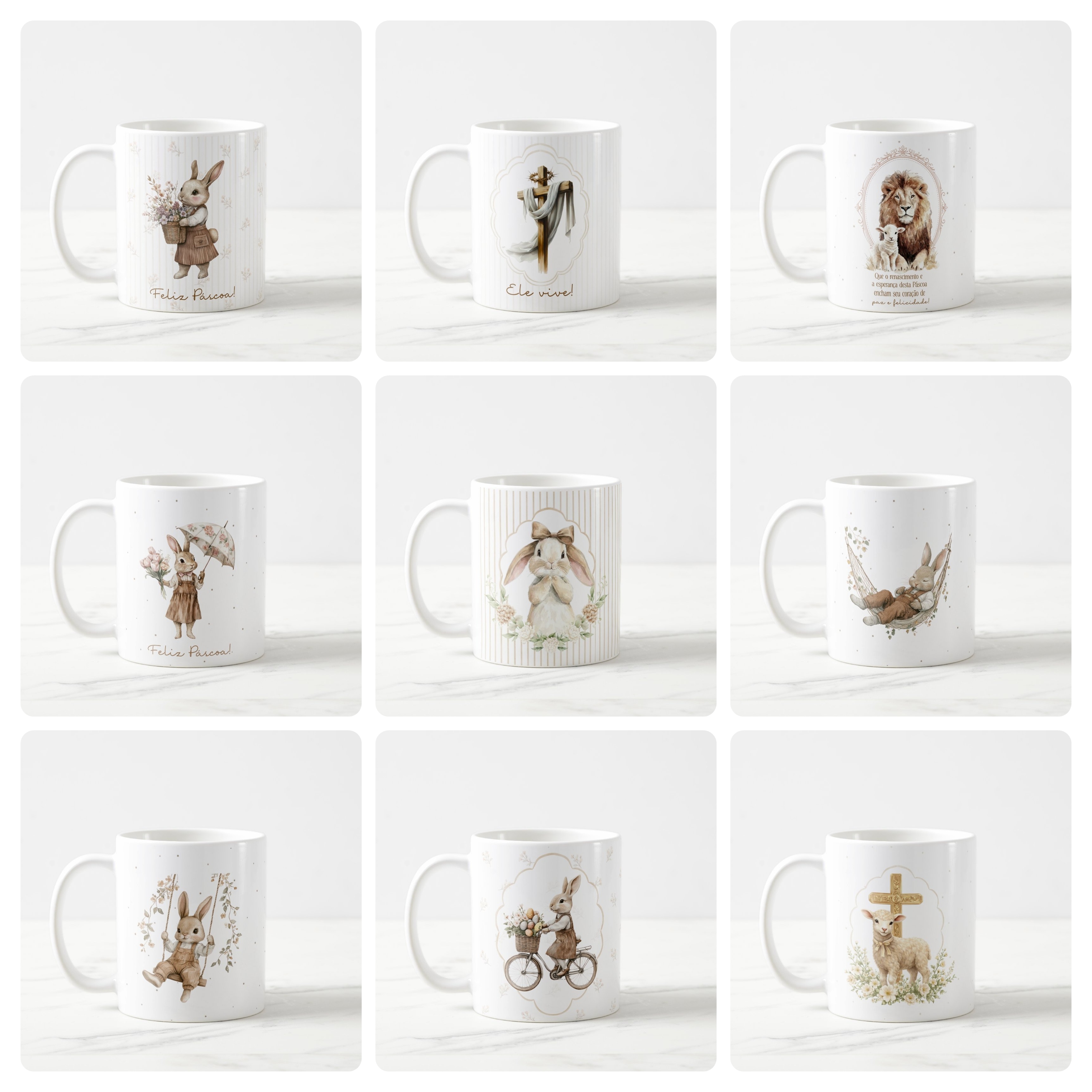 40 Artes para Caneca Páscoa Minimalista Arquivo em Jpg 3