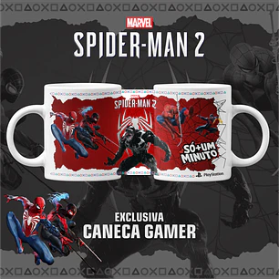 Artes para Caneca Homem Aranha Spidermen Gamer - Só mais um minuto em Png