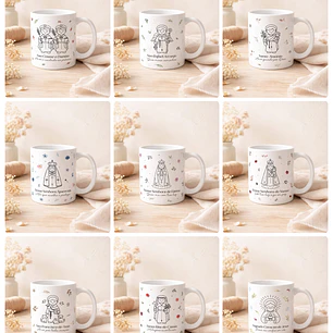 20 Artes para Caneca Santinhos Minimalista Arquivo em Editável