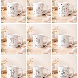 20 Artes para Caneca Santinhos Minimalista Arquivo em Editável