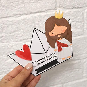 Arquivo Porta KitKat Barquinho Jesus Arquivo Editável 