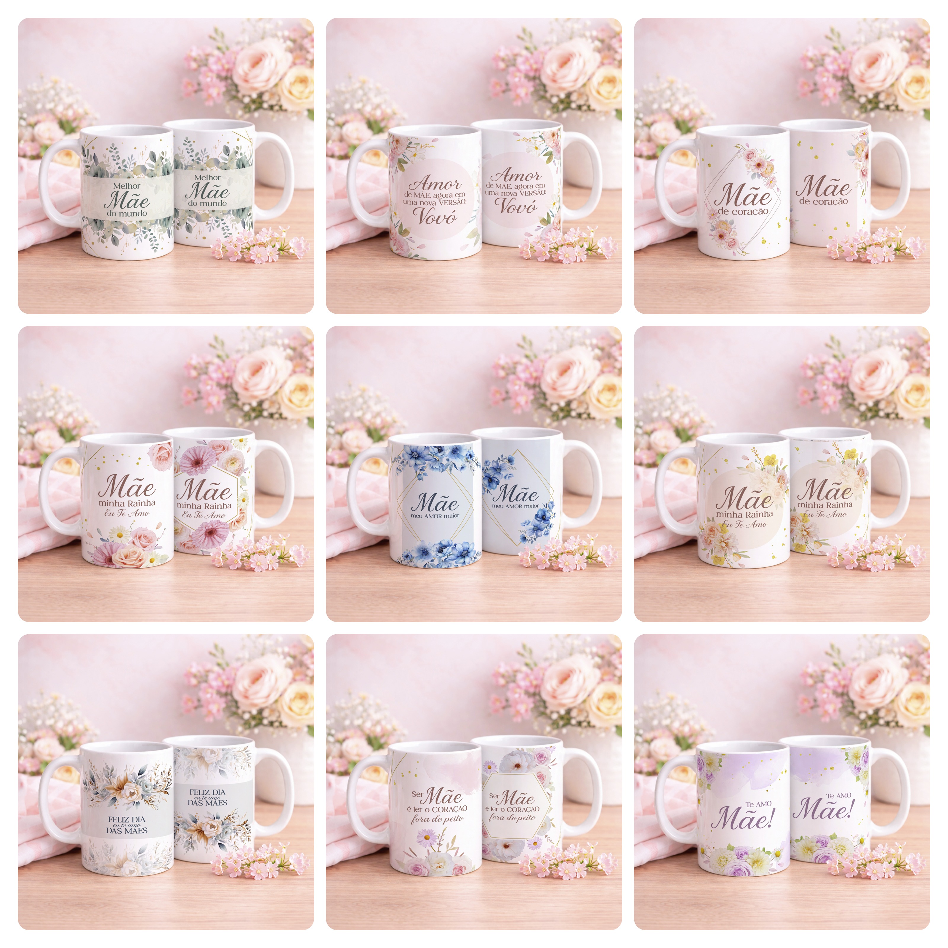 40 Artes para Caneca e Azulejo Dia das Mães Arquivo Editável  7