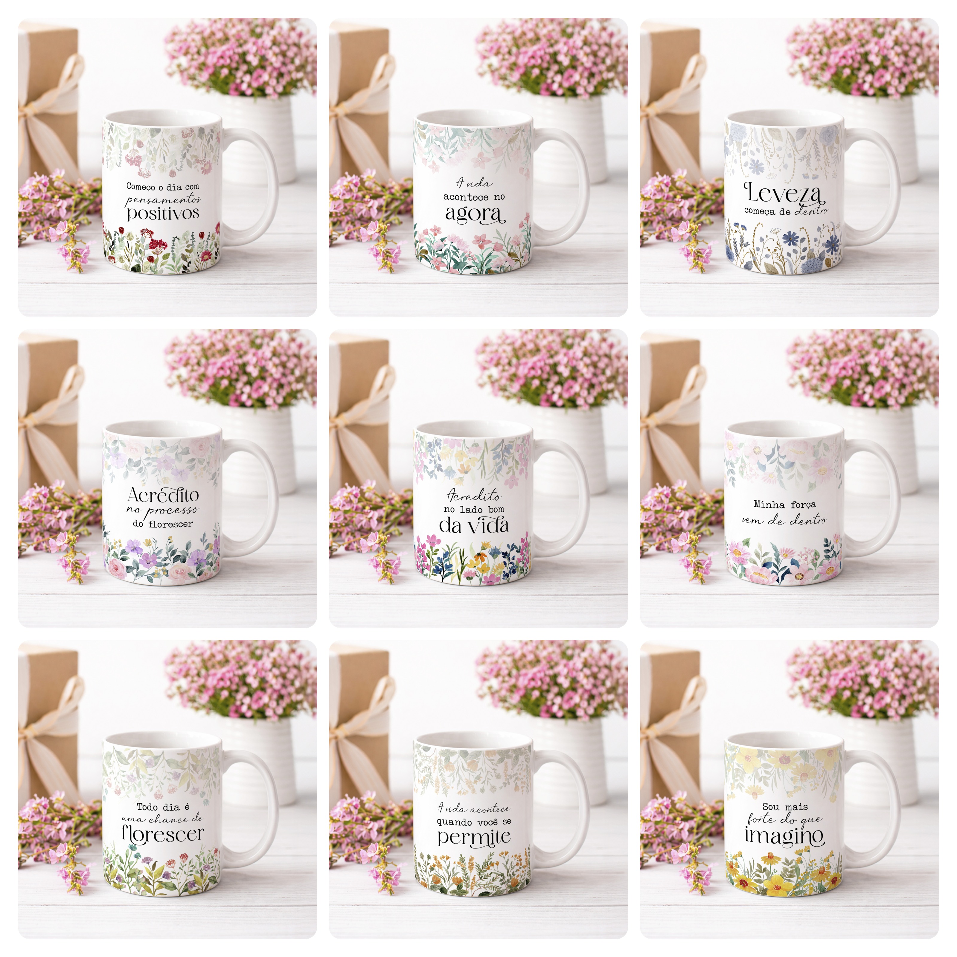 20 Artes para Caneca Frases Florescer Frases Motivacionais Arquivo Editável 1