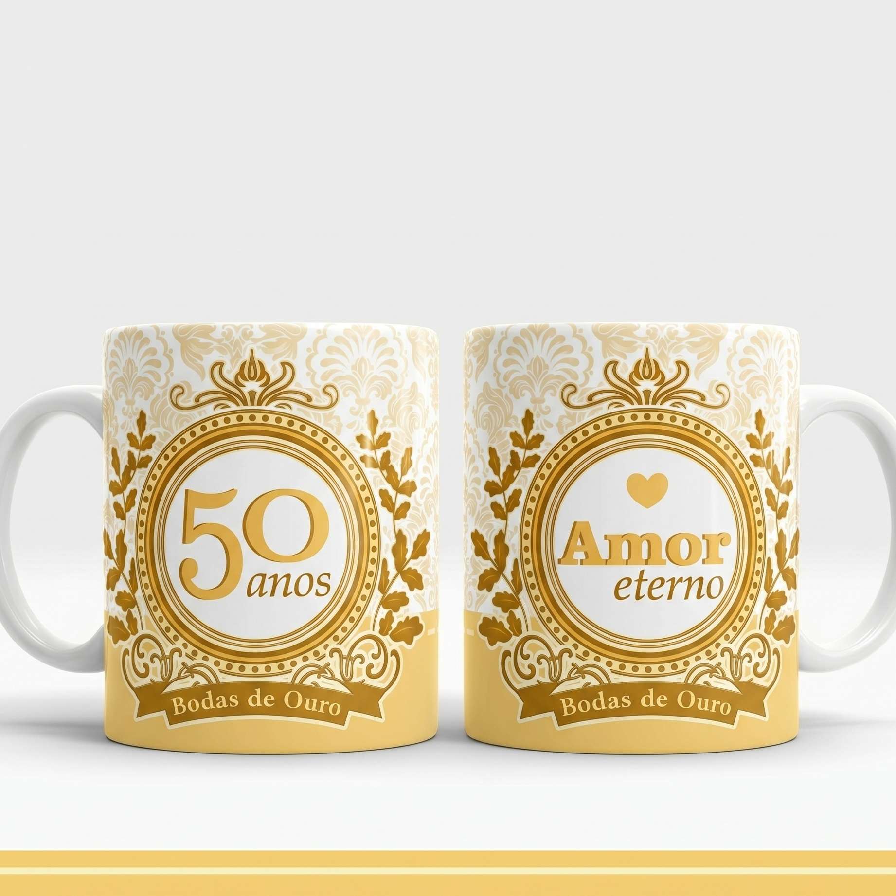 Arte para Caneca 50 Anos Bodas de Ouro Amor Eterno Arquivo Png 1