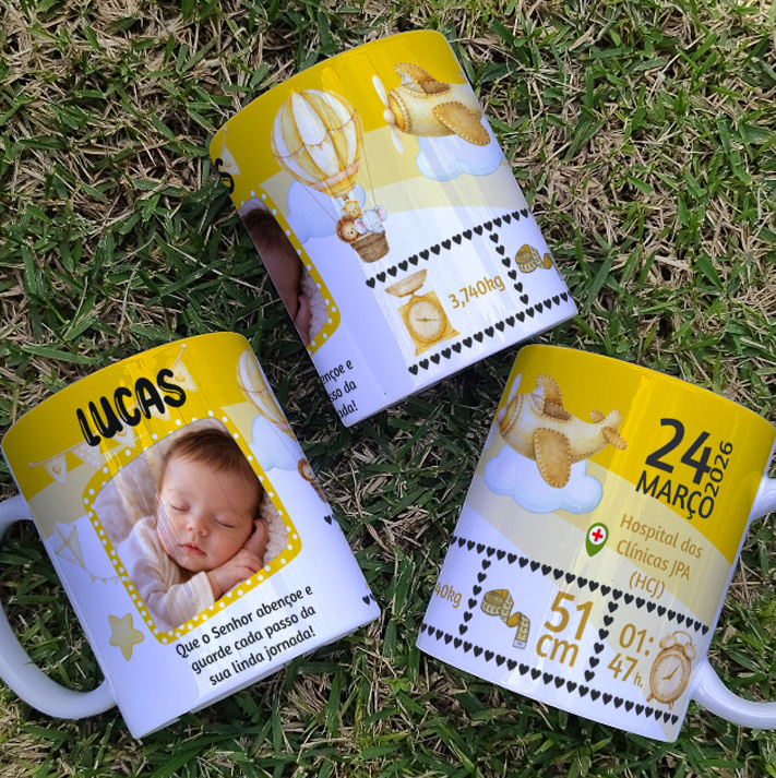 8 Artes para Caneca Nascimento Filhos Arquivo Editável 6