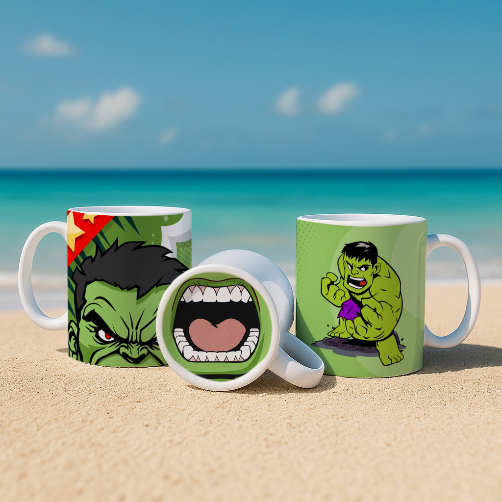 8 Artes para Caneca Bocão Super Herois Arquivo Editável 6